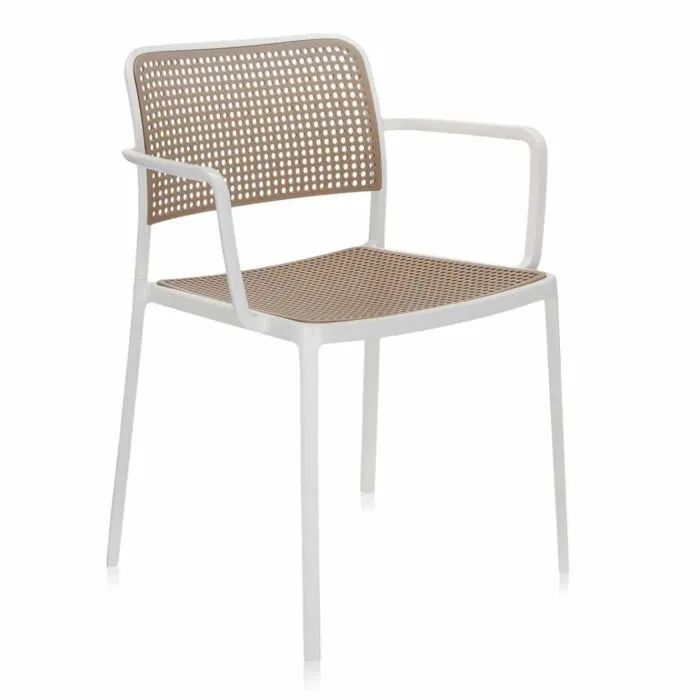 Shop Nu Kartell Audrey stoel -Wit-zand-Met armleuning