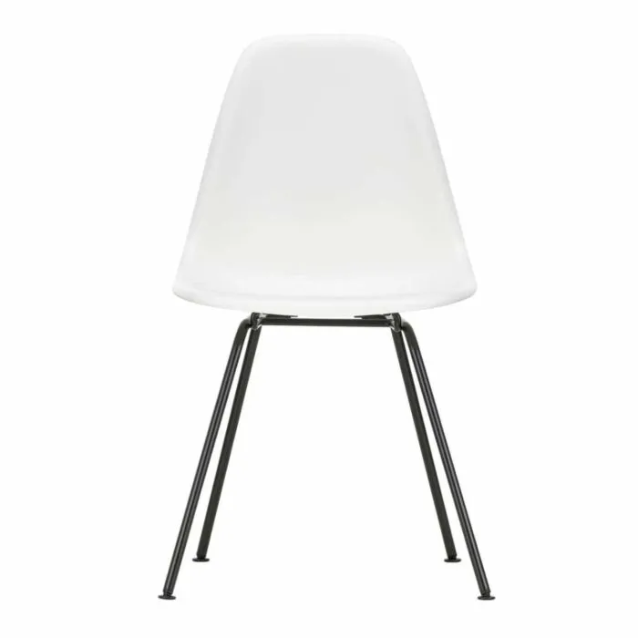 Exclusieve Aanbieding Vitra Eames DSX stoel met zwart gepoedercoat onderstel-Wit