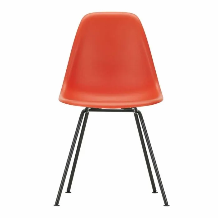 Actieprijs Vitra Eames DSX stoel met zwart gepoedercoat onderstel-Roest oranje