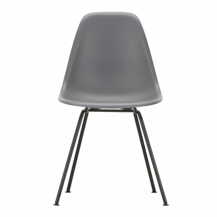 Laatste Versie Vitra Eames DSX stoel met zwart gepoedercoat onderstel-Graniet grijs