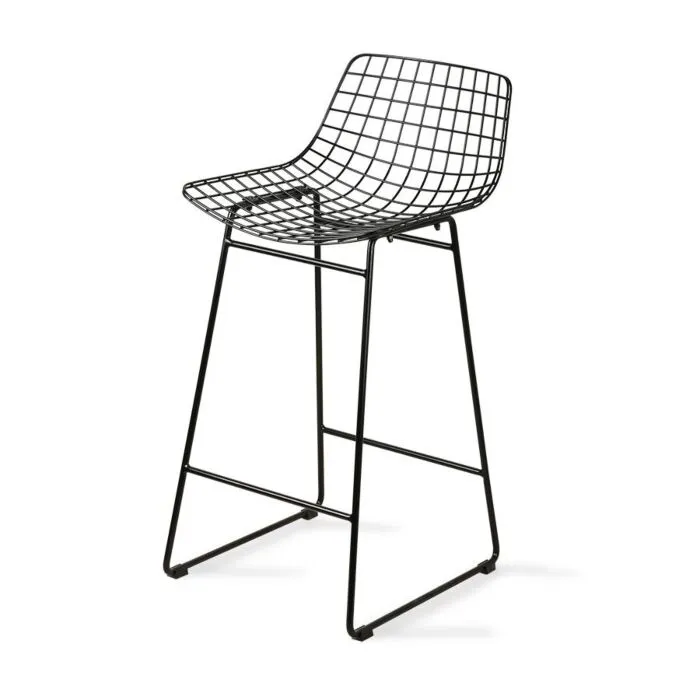 HKliving Wire barkruk-Zwart Koop Vandaag