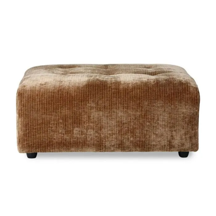 HKliving Vint bank element hocker-Velvet-aged gold Beperkt Aanbod