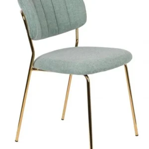 vanHarte Jolien eetkamerstoel zonder arm goud onderstel-Light green Speciale Aanbieding