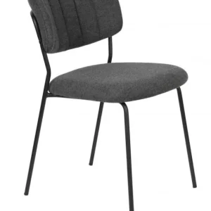vanHarte Jolien eetkamerstoel zonder arm zwart onderstel-Dark grey Weekendaanbieding