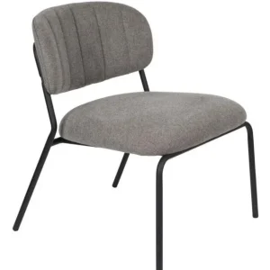 Beperkte Voorraad vanHarte Jolien fauteuil zonder arm zwart onderstel-Grey
