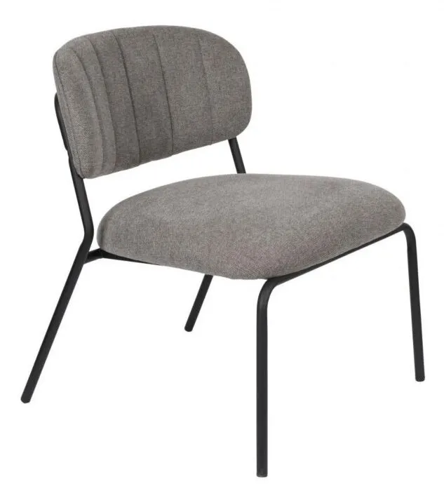 Beperkte Voorraad vanHarte Jolien fauteuil zonder arm zwart onderstel-Grey