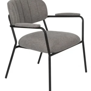 vanHarte fauteuil met armleuning zwart onderstel-Grey Gecertificeerd