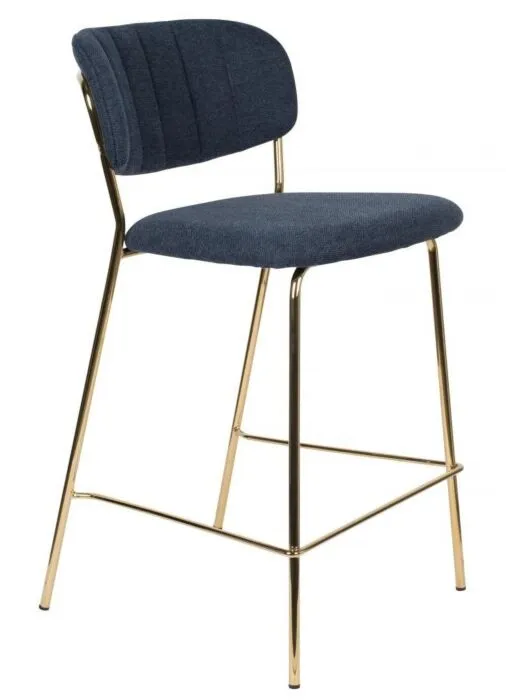 vanHarte Jolien barkruk goud onderstel-Dark Blue Meest Verkocht