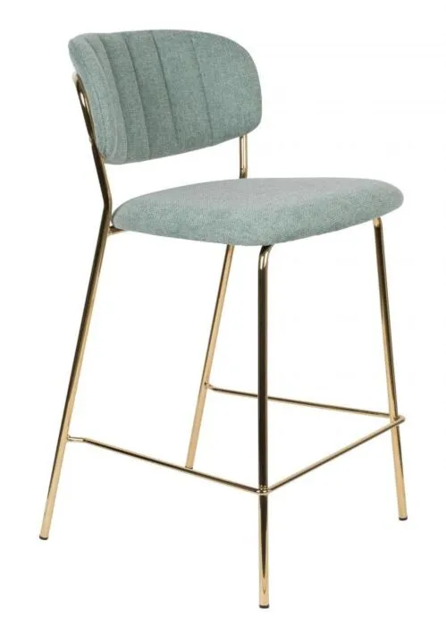 vanHarte Jolien barkruk goud onderstel-Light green Goedkoop