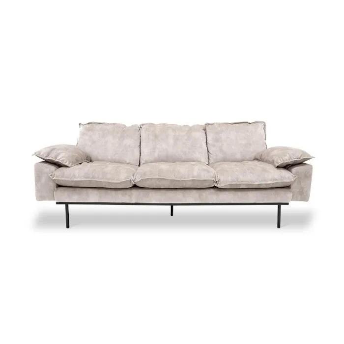 HKliving Retro 3-zits bank-Crème Bestel Nu