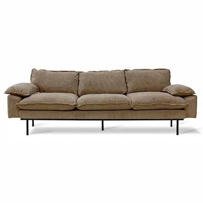 HKliving Retro 4-zits bank-Bruin Koopje