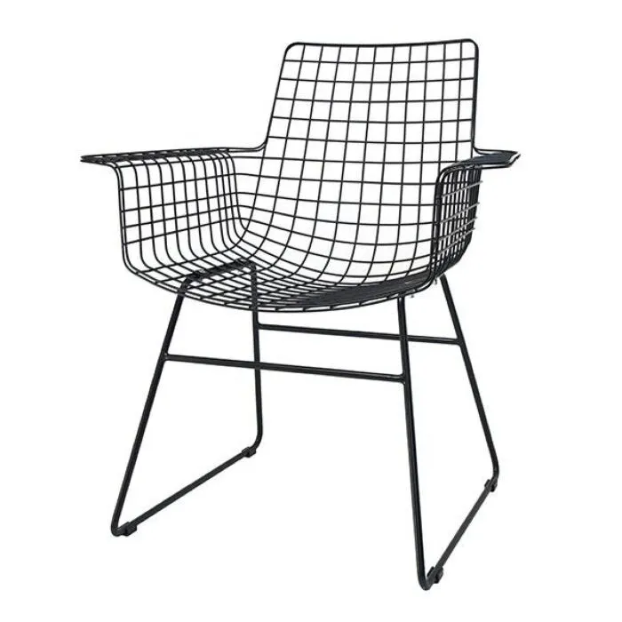 Fabrieksprijs HKliving Wire armstoel-Zwart