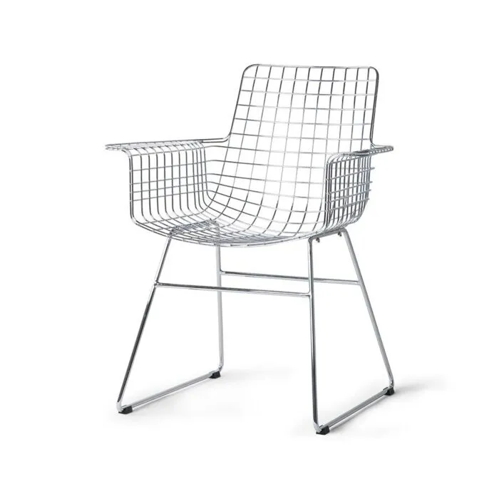 Rechtstreeks Van De Fabrikant HKliving Wire armstoel-Chroom
