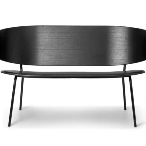 Favoriet Ferm Living Herman 2-zits bank-Zwart leer