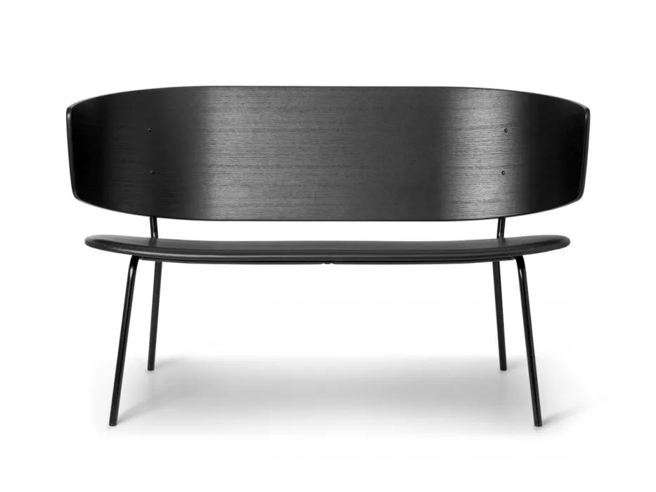 Favoriet Ferm Living Herman 2-zits bank-Zwart leer
