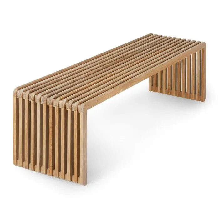 HKliving Slatted Teak bank Flitsaanbieding