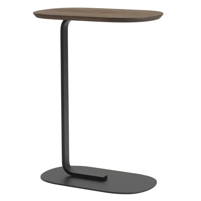 Fabrieksprijs muuto Relate hoog bijzettafel-Solid Smoked Oak/Black