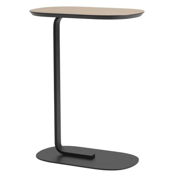 muuto Relate hoog bijzettafel-Oak Veneer/Black Exclusieve Aanbieding