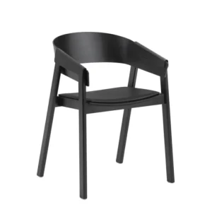 muuto Cover armstoel leren zitting-Black - Black Refine Leather Favoriet