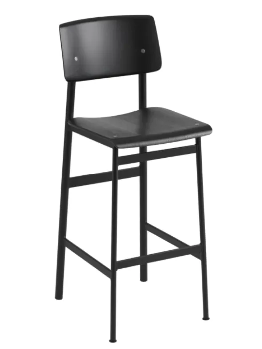 muuto Loft barkruk zwart onderstel-Black-Zithoogte 75 cm Nieuw