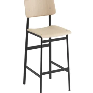 Exclusieve Aanbieding muuto Loft barkruk zwart onderstel-Eiken-Zithoogte 75 cm