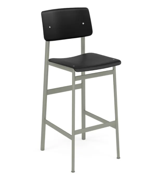 muuto Loft barkruk dusty green onderstel-Black-Zithoogte 75 cm Nu Kopen