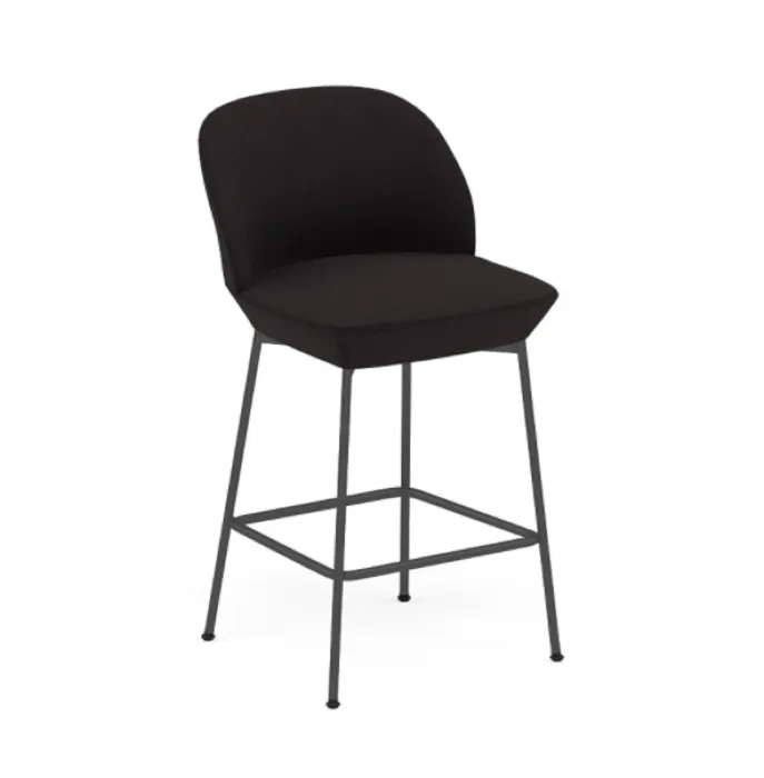 Meest Verkocht muuto Oslo barkruk Anthracite Black onderstel-Divina 191-Zithoogte 65 cm