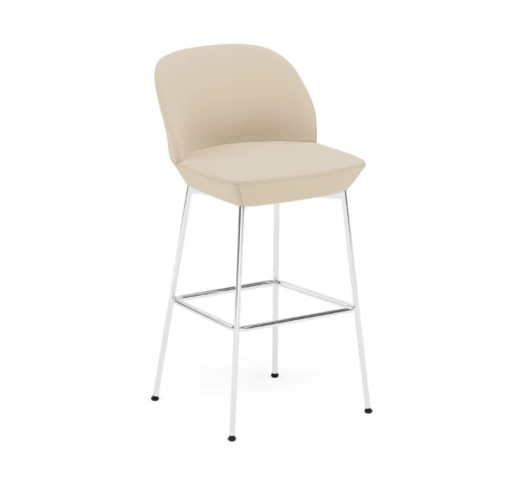 Must-Have muuto Oslo barkruk chrome onderstel-Divina 106-Zithoogte 75 cm