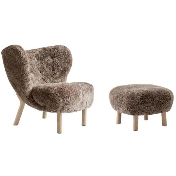 &tradition Little Petra fauteuil + poef poten eiken-Sahara Betrouwbaar