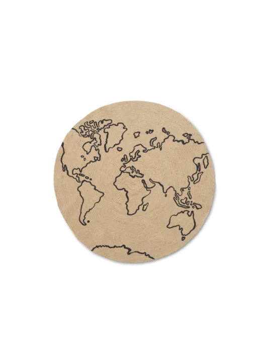 Rechtstreeks Van De Fabrikant Ferm Living Jute World vloerkleed-Ø 100 cm