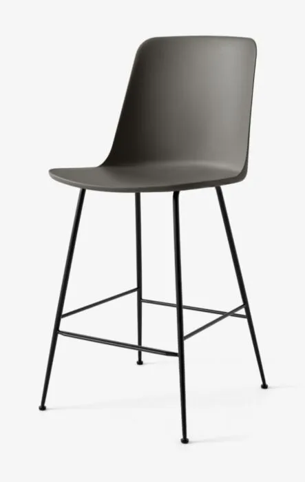 Fabrieksprijs &tradition Rely HW91 barkruk - zwart onderstel-Stone grey