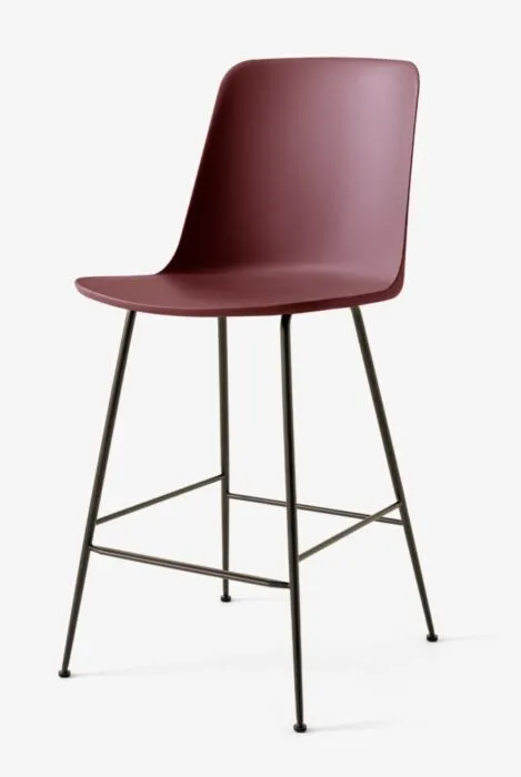 &tradition Rely HW91 barkruk - gebronsd onderstel-Red Brown Actieprijs