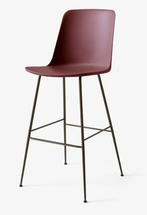 &tradition Rely HW96 barkruk - gebronsd onderstel-Red Brown Lage Kosten