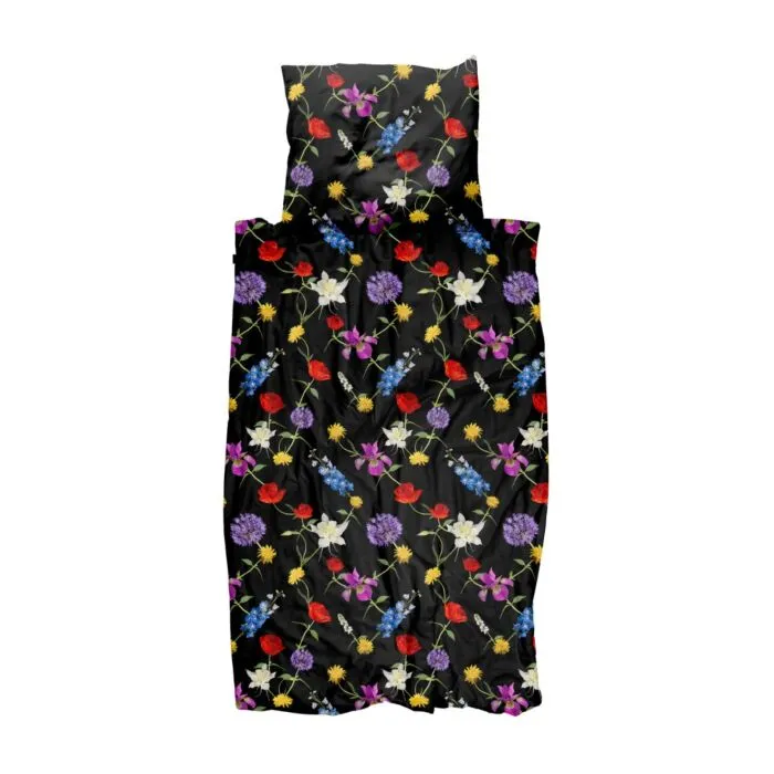 Snurk Bouquet Black dekbedovertrek - 140x200/220 cm Direct Beschikbaar