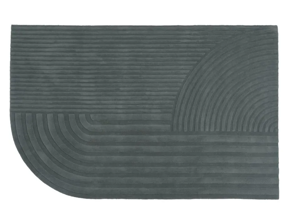 Muuto Relevo vloerkleed-200x300 cm-Dark green Speciale Aanbieding