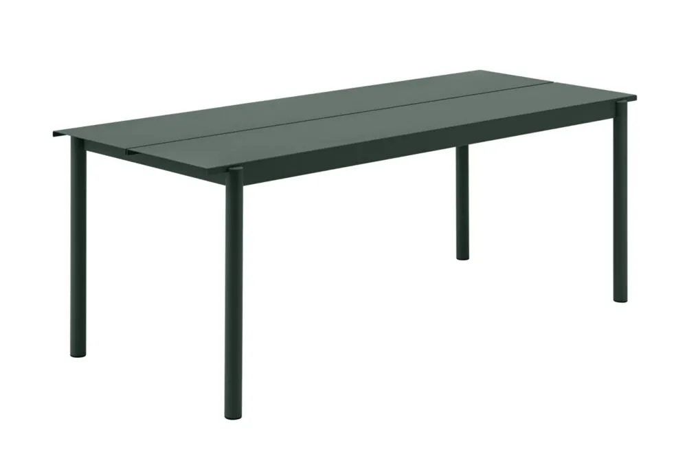 Laatste Versie muuto Linear tafel 200x75 cm-Donker groen