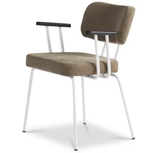 Koop Vandaag Dyyk Ted eetkamerstoel - Portofino - wit onderstel-Brown/Black