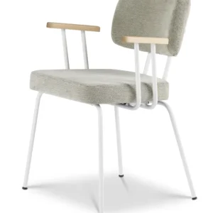 Dyyk Ted eetkamerstoel - Portofino - wit onderstel-Multigrey/Groove Snelle Levering