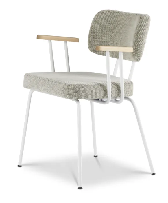 Dyyk Ted eetkamerstoel - Portofino - wit onderstel-Multigrey/Groove Snelle Levering