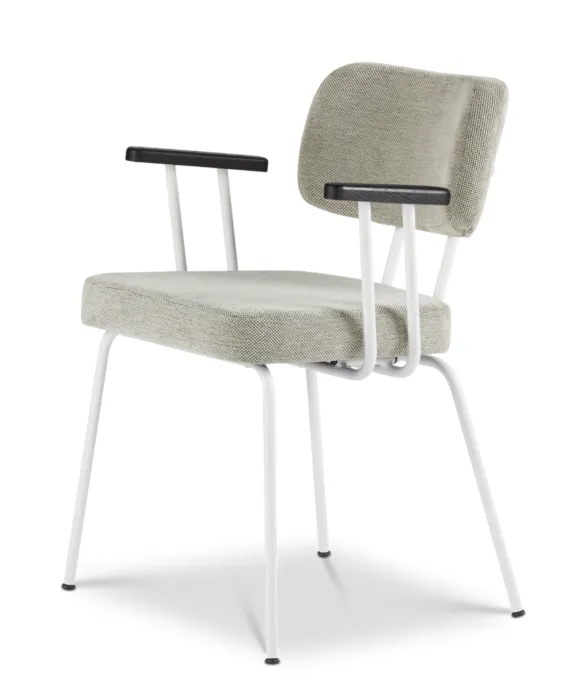 Koopje Dyyk Ted eetkamerstoel - Portofino - wit onderstel-Multigrey/Black