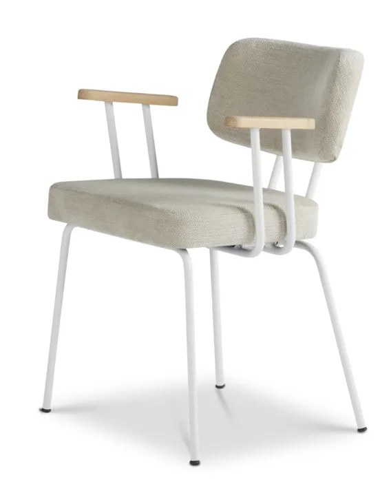 Dagaanbieding Dyyk Ted eetkamerstoel - Portofino - wit onderstel-Natural/ Groove