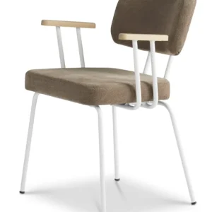 Populair Dyyk Ted eetkamerstoel - Portofino - wit onderstel-Brown/Groove