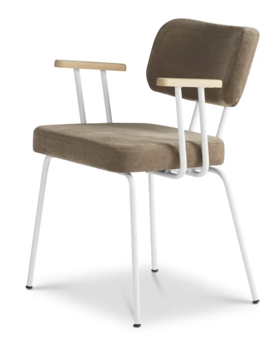Populair Dyyk Ted eetkamerstoel - Portofino - wit onderstel-Brown/Groove