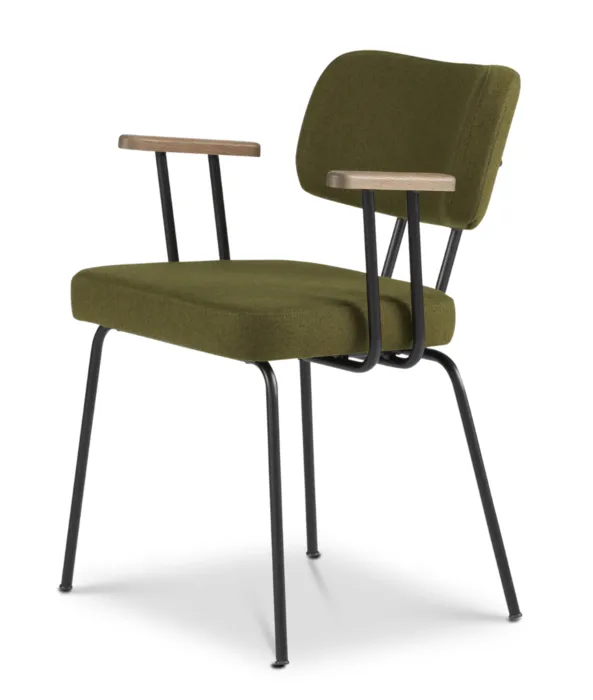 Aanbieding Dyyk Ted eetkamerstoel - New Wool-Green/Tabacco