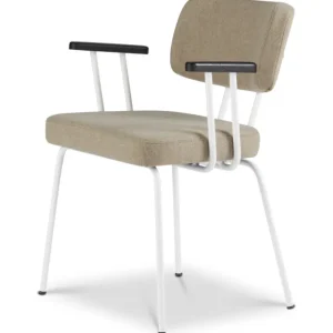 Dyyk Ted eetkamerstoel - New Wool - wit onderstel-Stone/Black Flitsaanbieding
