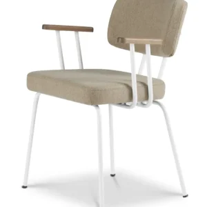 Dyyk Ted eetkamerstoel - New Wool - wit onderstel-Stone/Tabacco Koop Online