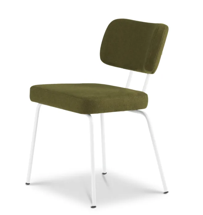 Dyyk Ted stoel - New Wool- wit onderstel-Green Tijdelijk Beschikbaar