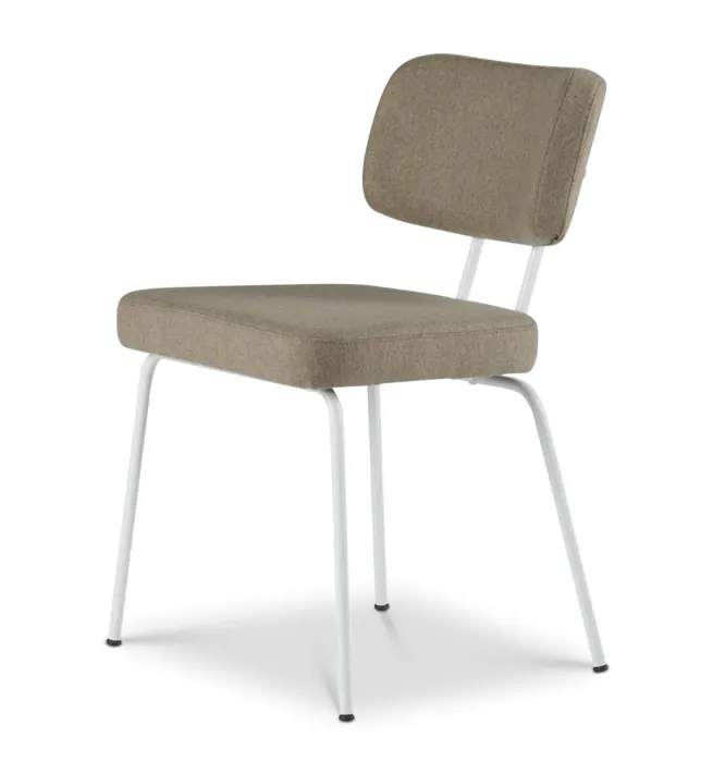Shop Nu Dyyk Ted stoel - New Wool- wit onderstel-Stone