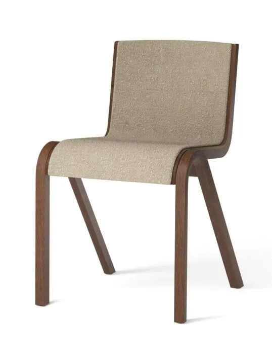 Bestseller Audo Copenhagen Ready gestoffeerde eetkamerstoel - Red Stained Oak-Audo Copenhagen Bouclé 02