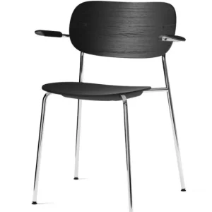 Audo Copenhagen Co eetkamerstoel met armleuningen - Chrome-Black Oak Nu Kopen